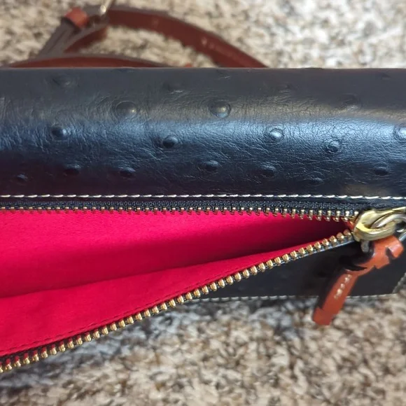 Dooney & Bourke Ostrich Daphne Crossbody Wallet - Picture 6 of 7